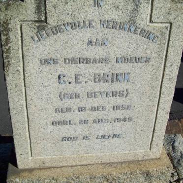 BRINK G.E. nee BEYERS 1852-1949