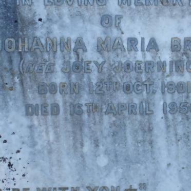 BRINK Johanna Maria nee JOERING 1901-1950