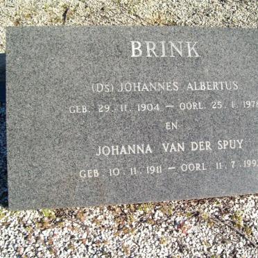 BRINK Johannes Albertus 1904-1978 &amp; Johanna VAN DER SPUY 1911-1993