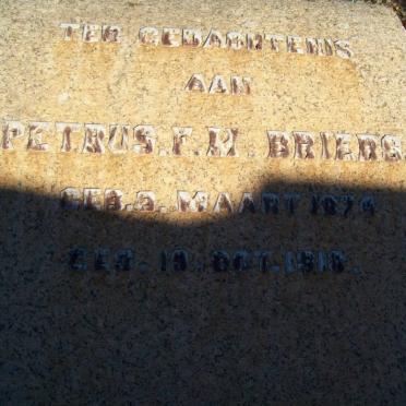 BRIERS Petrus F.M. 1874-1918