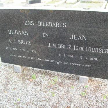 BRITZ A.J. 1914-1970 &amp; J.M. LOUBSER 1914-1970