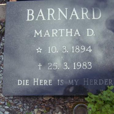 BARNARD Martha D. 1894-1983