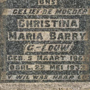 BARRY Christina Maria nee LOUW 1862-1933