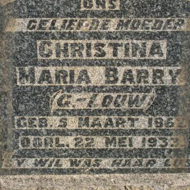 BARRY Christina Maria nee LOUW 1862-1933