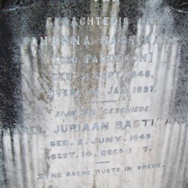 BASTIAANS Karel Juriaan 1845-1897 &amp; Johanna FADDEGON 1848-1897