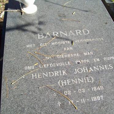 BARNARD Hendrik Johannes 1948-1997
