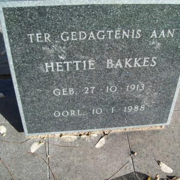 BAKKES Hettie 1913-1988