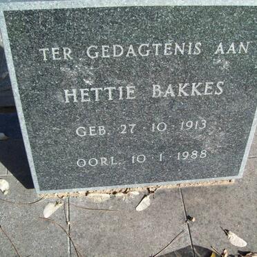 BAKKES Hettie 1913-1988