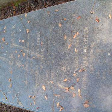 BANK Jacobus Marthinus Wynand, van der 1930-1987 &amp; Anna van Heerden ROSSOUW 1941-1987