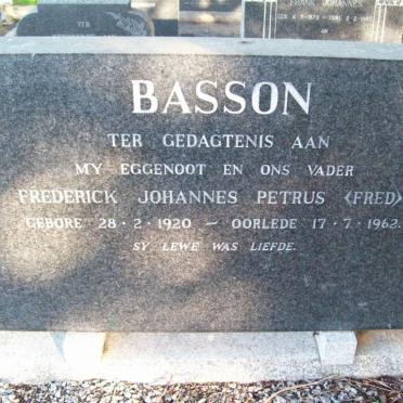 BASSON Frederick Johannes Petrus 1920-1962