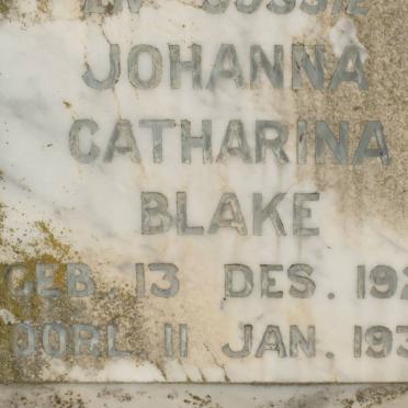 BLAKE Johanna Catharina 1927-1936