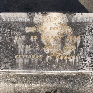 BLAKE Johanna Catherina nee VAN DER BYL 1868-1933