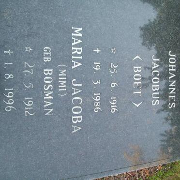 BLOMMENSTEIN Johannes Jacobus, van 1916-1986 &amp; Maria Jacoba BOSMAN 1912-1996