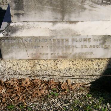 BLUME Ernst Eduard 1859-1898 &amp; Christina Elizabeth BRINK 1861-1898