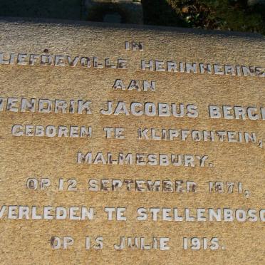 BERGH Hendrik Jacobus 1871-1915