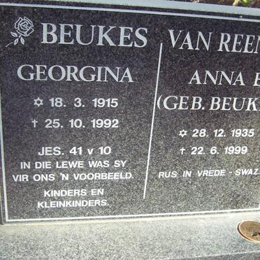 BEUKES Georgina 1915-1992 :: VAN REENEN Anna E. nee BEUKES 1935-1999