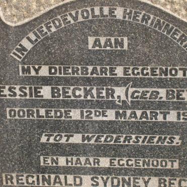 BECKER Jessie nee BEYERS -1949