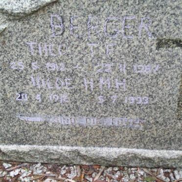 BERGER  T.F. 1912-1987 &amp; H.M.H. 1912-1993