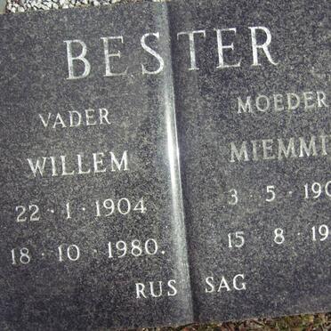 BESTER Willem 1904-1980 &amp; Miemmie 1906-1993