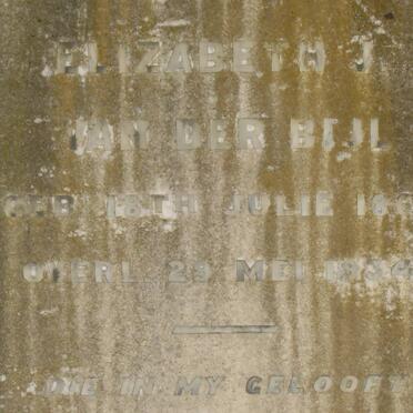 BIJL Elizabeth J., van der 1861-1934