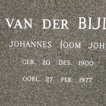 BIJL Johannes, van der 1900-1977