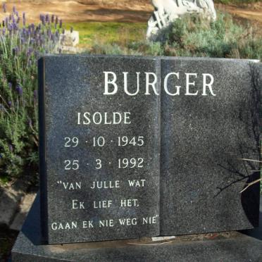 BURGER Isolde 1945-1992
