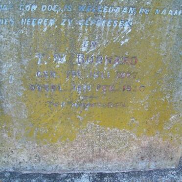 BURNARD Hendrina C. nee PRETORIUS -1911  :: BURNARD F.W. 1867-19?0