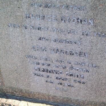 CADMAN Maurice -1941 &amp; Florence Edith -1945 :: JACOBSON Eric -1926