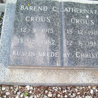 CROUS Barend C. 1915-1982 &amp; Catherina F.E. 1919-1983