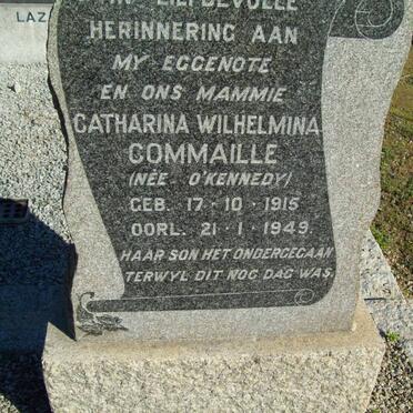 COMMAILLE Catharina Wilhelmina nee O'KENNEDY 1915-1949