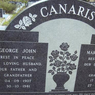 CANARIS George John 1907-1981 &amp; Maria Elizabeth 1913-1983
