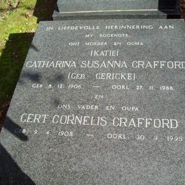 CRAFFORD Gert Cornelis 1908-1995 &amp; Catharina Susanna GERICKE 1906-1988