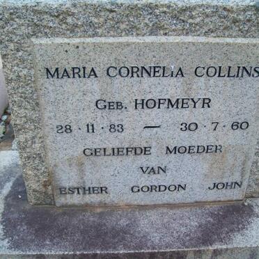 COLLINS Maria Cornelia nee HOFMEYR