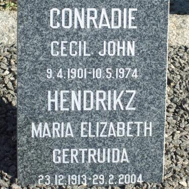 CONRADIE Cecil John 1901-1974 :: HENDRIKZ Maria Elizabeth Gertruida 1913-2004