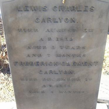 CARLYON Lewis Charles -1852 :: CARLYON Frederick Clement -1859