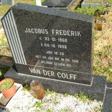 COLFF Jacobus Frederik, van der 1960-1996