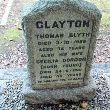 CLAYTON Thomas Blyth -1958 &amp; Cecilia Gordon YOUNG -1961