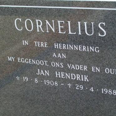 CORNELIUS Jan Hendrik 1908-1988