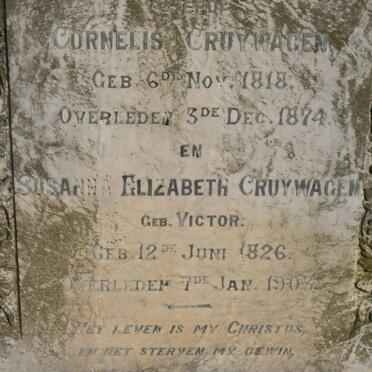 CRUYWAGEN Cornelis 1818-1874 &amp; Susanna Elizabeth VICTOR 1826-1903