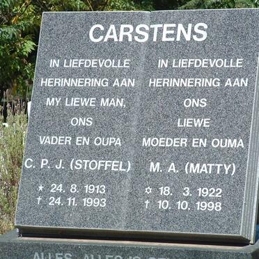 CARSTENS C.P.J. 1913-1993 &amp; M.A. 1922-1999