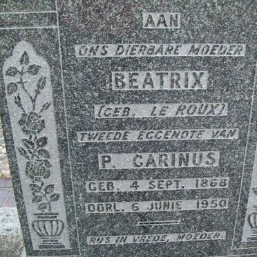 CARINUS  Beatrix nee LE ROUX 1868-1950