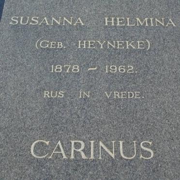 CARINUS Susanna Helmina nee HEYNEKE 1878-1962
