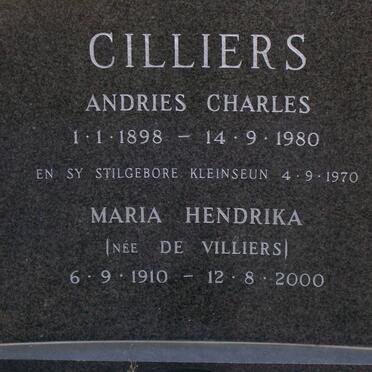 CILLIERS Andries Charles 1898-1980 &amp; Maria Hendrika DE VILLIERS 1910-2000 :: CILLIERS stillborn grandson -1970