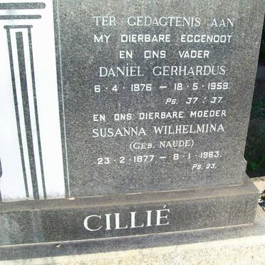 CILLIE Daniel Gerhardus 1876-1959 &amp; Susanna Wilhelmina NAUDE 1877-1963