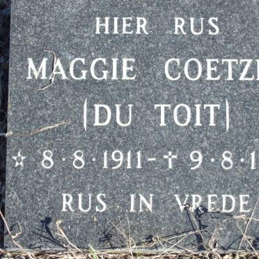COETZEE Maggie nee DU TOIT 1911-1988