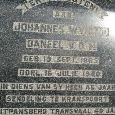 DANEEL Johannes Wynand 1865-1940