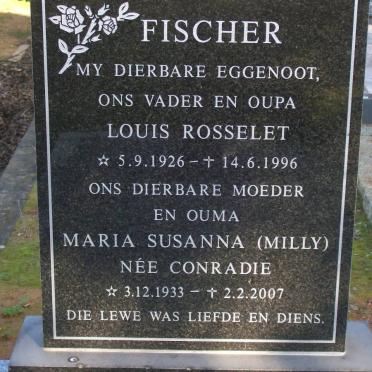 FISCHER Louis Rosselet 1926-1996 &amp; Maria Susanna CONRADIE 1933-2007