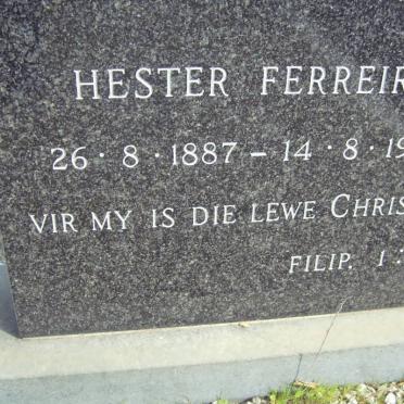 FERREIRA Hester 1887-1979