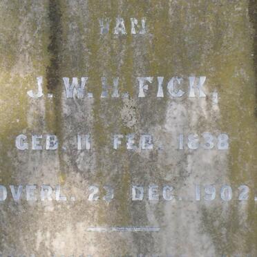 FICK J.W. H. 1838-1902 &amp; Johanna F. HEYNIKE 1836-1906