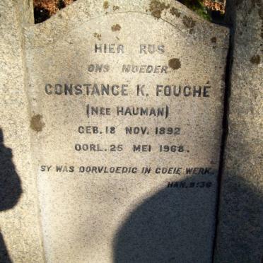 FOUCHE Stephanus Philippus 1871-1945 &amp; Constance K. HAUMAN 1892-1968 :: FOUCHE Stephanus Philippus -1945